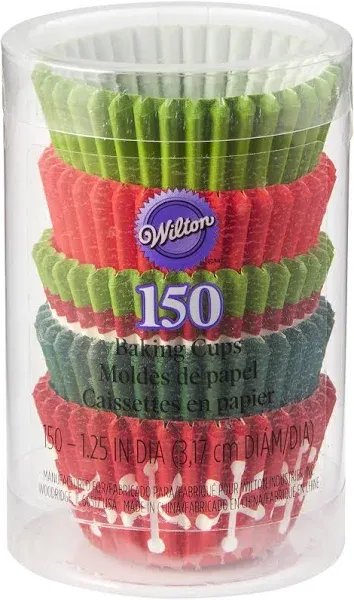 Wilton Christmas Red & Green Mini Cupcake Liners, 150-Count