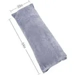 Full Body Pillow, Large Bed Sleeping Pillow for Adults and Side Sleeper, Long Pillow Insert with Velvet Cover, 20x54 Inches (Blue Grey)