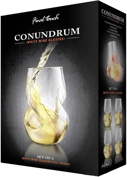 Final Touch Conundrum Wine Glasses (Set of 4)