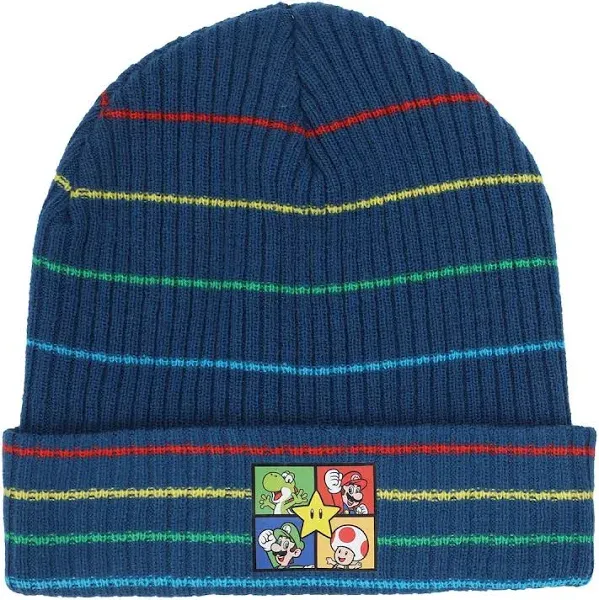 Super Mario Boys' Ribbed Knit Beanie and Gloves Set