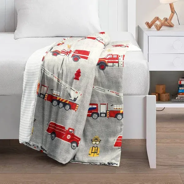 Lush Decor Make-A-Wish Fire Truck Kids' Washable Reversible Weighted Blanket