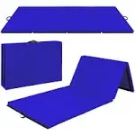 Best Choice Products 10ftx4ftx2in Folding Gymnastics Mat 4-Panel Exercise Workout Floor Mats w/ Handles - Royal Blue