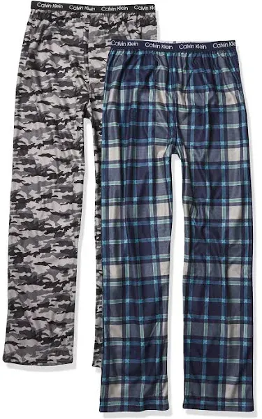 Calvin Klein Boys' Super Soft Brushed Micro Pajama Pants (2 Pack)