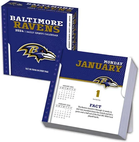 Baltimore Ravens 2024 Box Calendar