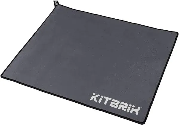 KitBrix Change Mat for Outdoor Changing, Sports Event & Swimming - Portable Foldable Beach & Surf Sit Mat - Water Resistant Microfiber Cushion Top - Football, Rugby, Soccer - Grey