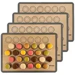 ZETHYR STREET Macaron Baking Mats Pack Of 4 Half Sheet Size For Perfect Macarons & Cookies