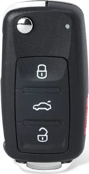 Car Key Fob Keyless Entry Remote Control Replacement for VW Volkswagen Jetta Passat 2017 2018 2019 FCC ID:NBGFS93N P/N:5K0837202BP ID48Chip 3+1 Buttons (Without Keyless-go)