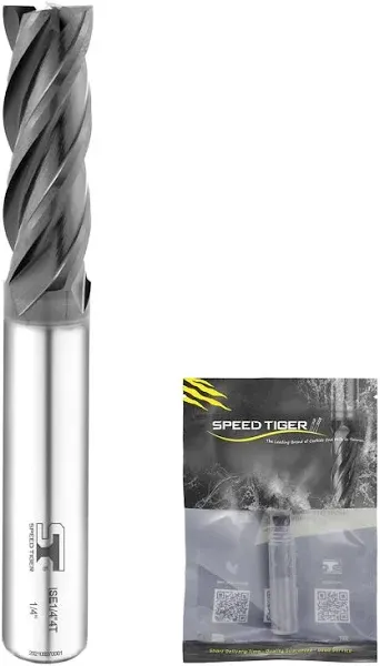 SPEED TIGER Micrograin Carbide Square End Mill 4 Flute