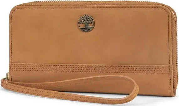 Timberland Zip Around Wallet with Wristlet Strap - Cognac