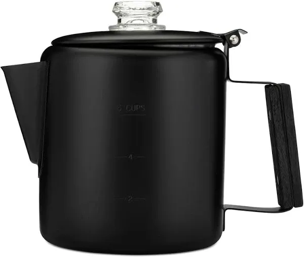 COLETTI Black Bozeman Percolator Coffee Pot — Camping Coffee Pot, Coffee Percolator – America’s Sleekest Percolator – Pure Stainless Steel, NO Aluminum or Plastic (9 Cup)