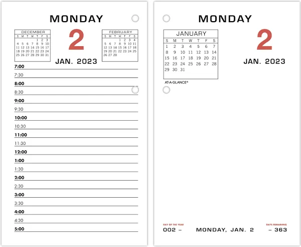 AT-A-GLANCE Two-Color Desk Calendar Refill E01750