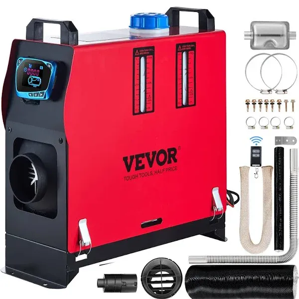 VEVOR Diesel Air Heater, 12 V 5KW All in One Bunk Parking Heater, with Remote Control, LCD Thermostat Monitor, Silencer and Large Air Outlet for RV Trucks Bus and Trailer