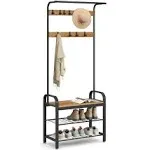 VASAGLE Coat Rack Hall Tree with Shoe Bench for Entryway Entryway Bench with Coat Rack