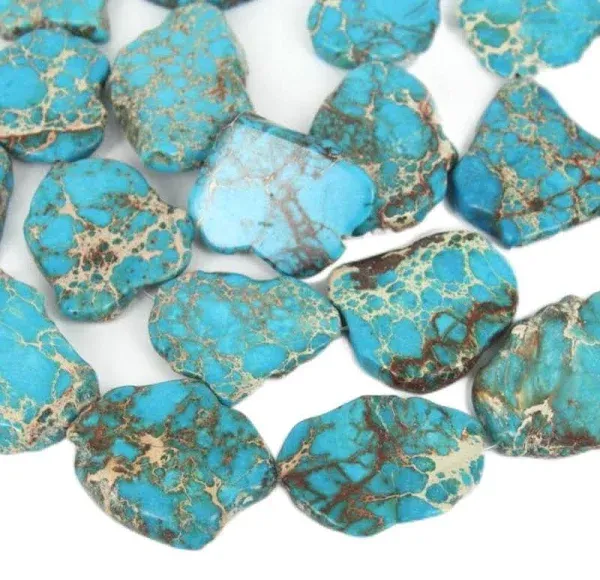 10pcs Natural Grade A Aqua Terra Jasper Healing Gemstone Nugget Beads