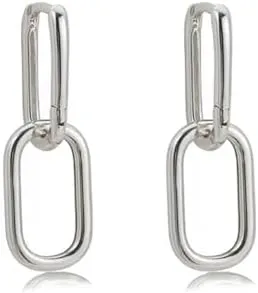 PAVOI Convertible Paper Clip Link Hoop Earrings