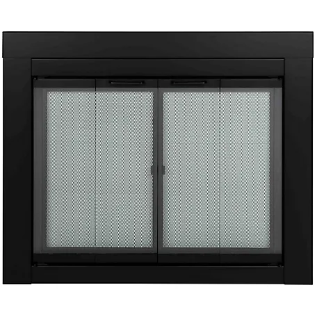 Pleasant Hearth Ascot Black Fireplace Glass Doors - Medium AT-1001