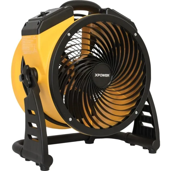 XPOWER FC-100 Multipurpose 11" Pro Air Circulator Utility Fan - 5 Blades - 11" Diameter - 4 Speed - Stackable, 360° Swivel, Timer, Carrying Handle, Qu