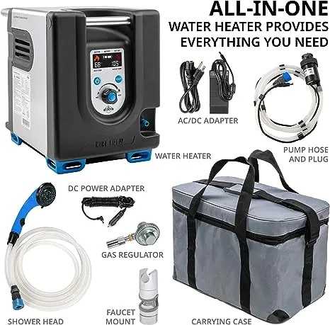 Portable Propane Water Heater and Shower Pump Instant Hot Water for Camping