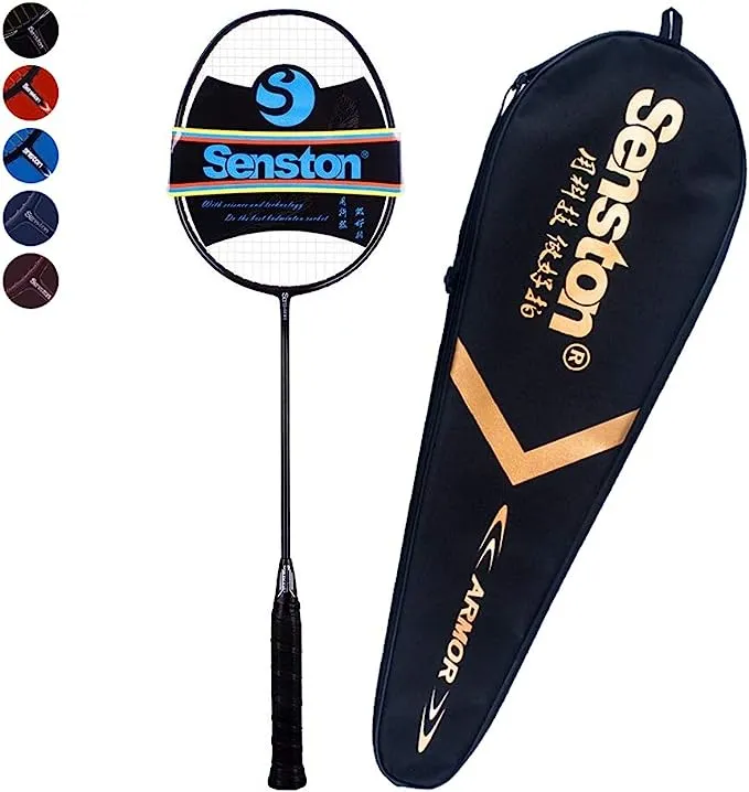 Senston Professional Woven Badminton Racket 100% Full Carbon High-Grade Badminton Racquet Including Racket Cover