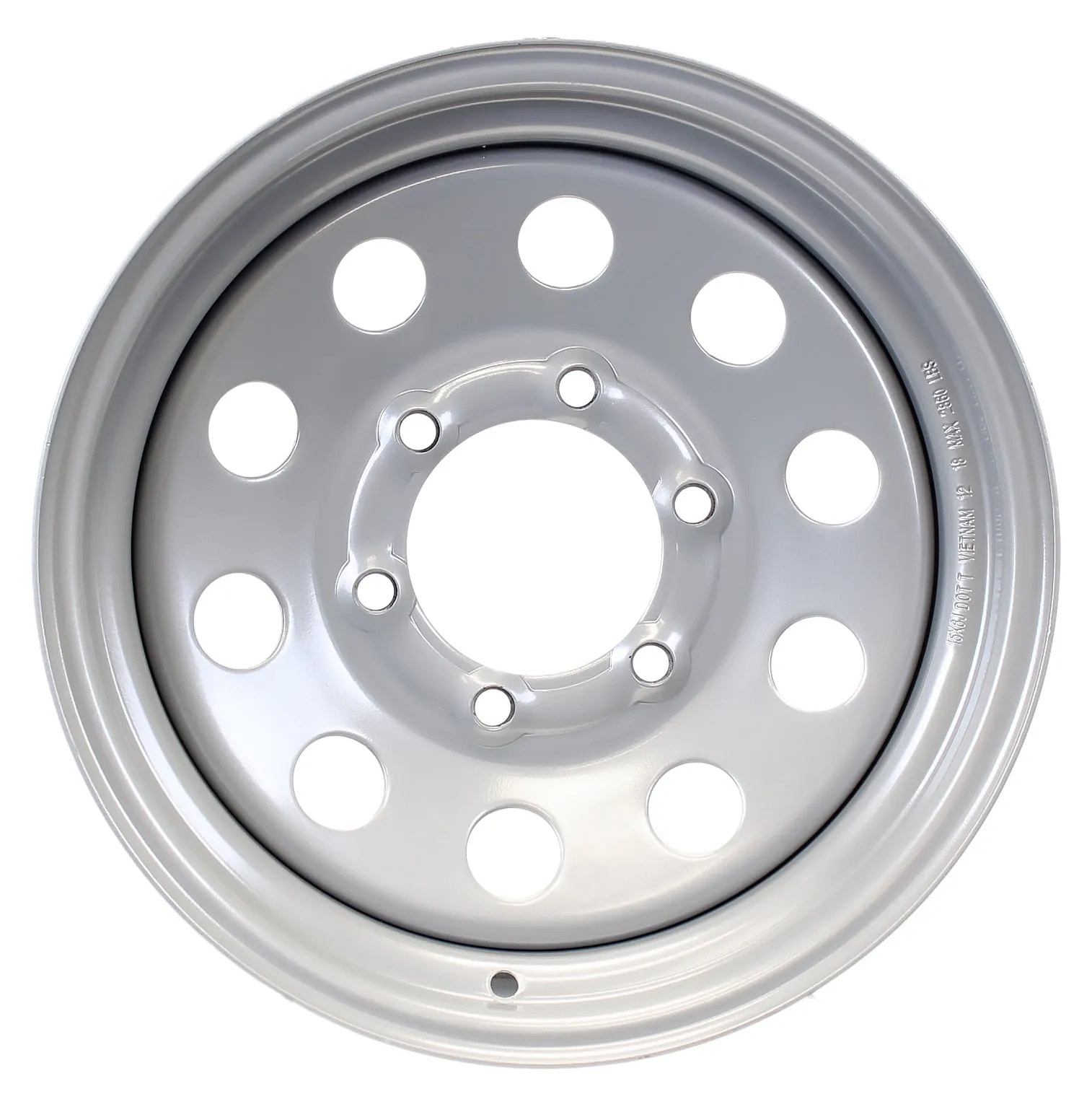 Trailer Wheel Rim 15x6 15 in.x6 in. Modular 6 Bolt Hole 5.5 in. On Center Silver