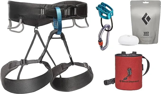 BLACK DIAMOND Mens Momentum Rock Climbing Harness - Complete Package