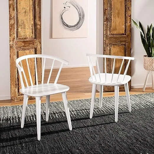 Safavieh Blanchard Curved Spindle Side Chair - Set of 2 White