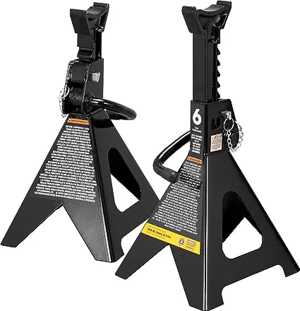 Torin AT43002AB-1 Double Locking Steel Jack Stands, 3 Ton (6,000 LBs) Capacity, Black, 1 Pair