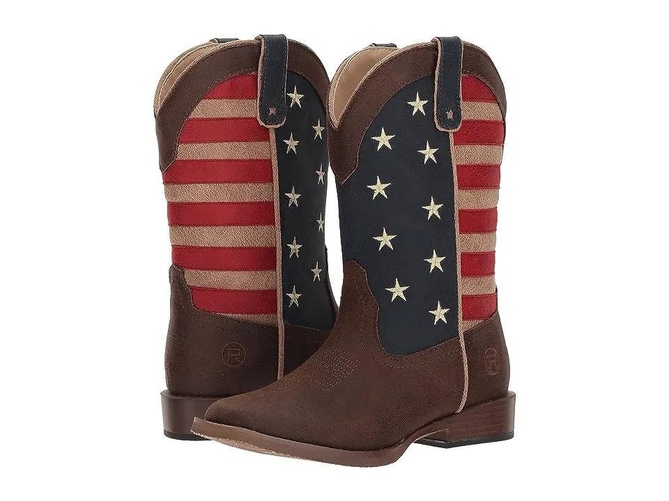 Roper Boys' Brown American Patriot Boots - Square Toe