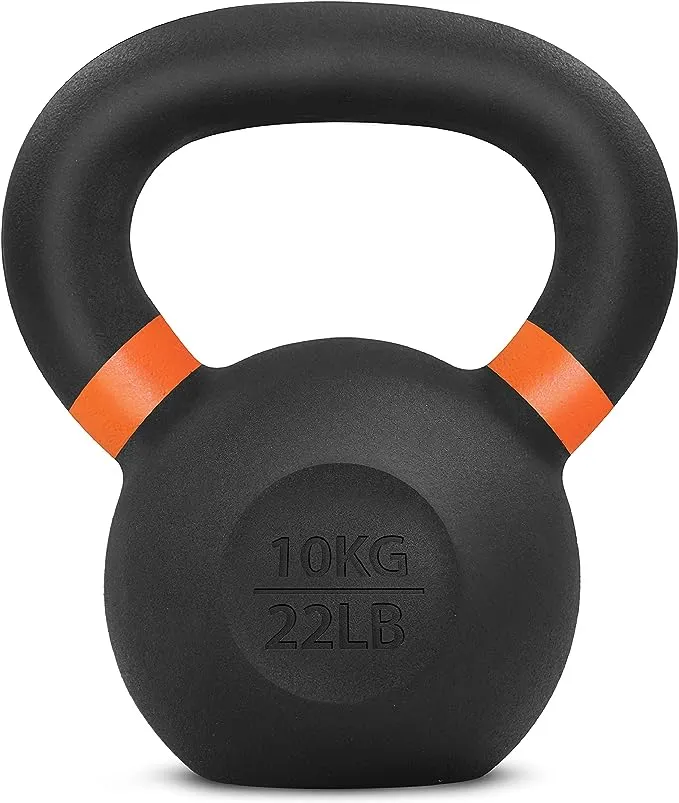 Yes4All Powder Coated Kettlebell Weights with Wide Handles & Flat Bottoms/Adjustable Cast Iron Kettlebells for Strength, Conditioning & Cross-Training