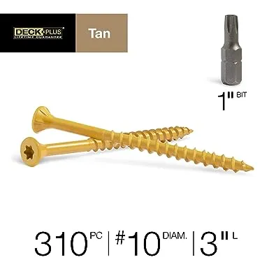 Deck Plus #10 x 3-in Wood To Wood Deck Screws (310-Per Box)Deck Plus #10 x 3-in Wood To Wood Deck Screws (310-Per Box)