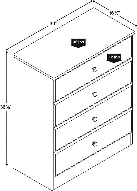 Prepac Astrid 4-Drawer Dresser