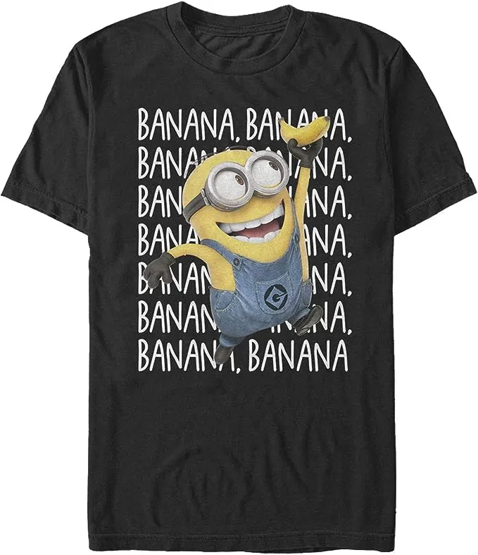 Despicable Me Men's Minions Dave Soaring Banana Dance Funny Graphic Tee