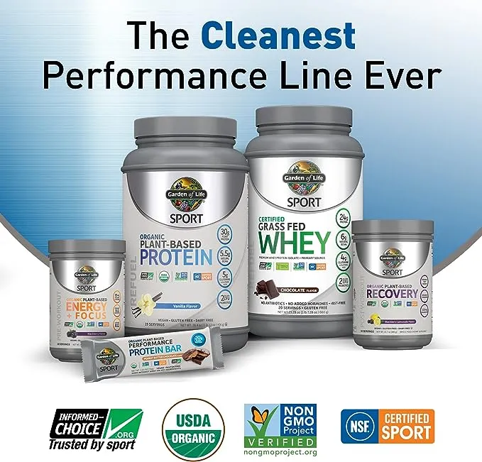Garden of Life Sport Organic Plant Based Energy + Focus Clean Pre Workout Powder, with 85mg Caffeine, Natural No Booster, B12, Vegan, Gluten Free, Non-GMO, Blackberry, 15.3 OzGarden of Life Sport Organic Plant Based Energy + Focus…
