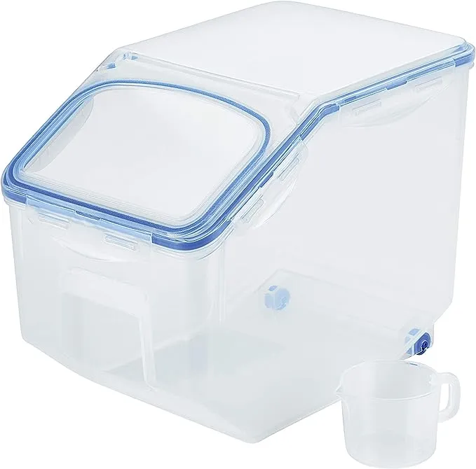 LocknLock Easy Essentials Food Lids (Flip-Top) / Pantry Storage, BPA Free, Top-50.7 Cup-for Rice, Clear