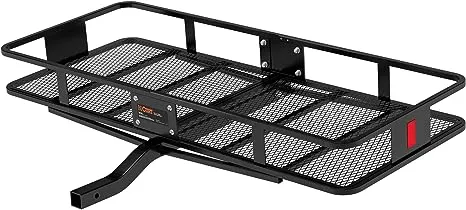 CURT 18152 60 x 24-Inch Basket Hitch Cargo Carrier, 500 lbs Capacity, Black Steel, 2-in Fixed Shank