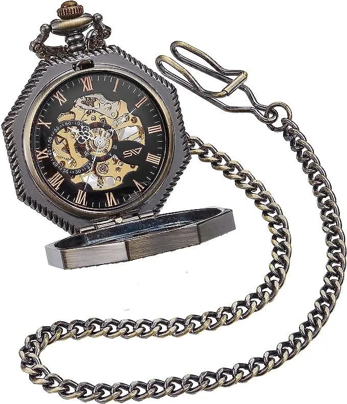 ShoppeWatch Men's Steampunk Pocket Watch