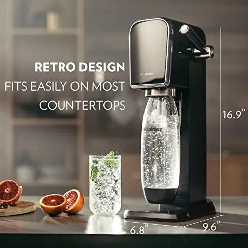 SodaStream Art Sparkling Water Maker (White) with CO2 and Two Carbonating Bottles