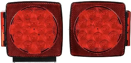 CZC AUTO 12V LED Submersible Left and Right Trailer Lights Stop Tail Turn Signal Lights for Under 80 Inch Boat Trailer Truck RV Marine-Replacement for Your Incandescent Bulb Units