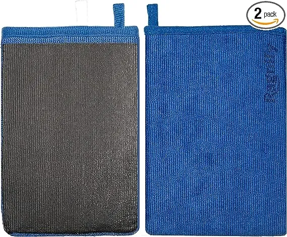 Pack of 2 Clay Mitt Auto Detailing Medium Grade Alternative Mitt for Flawless Removal of Surface Bonded Micro Contaminant (Blue)