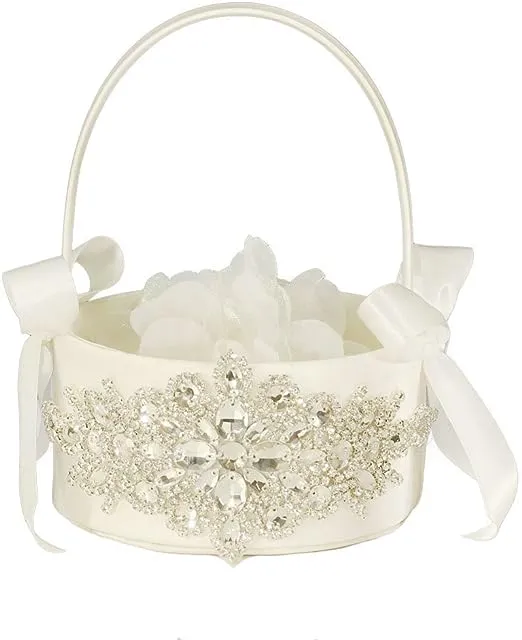 Lapuda Beautiful Hand Beading Wedding Flower Basket