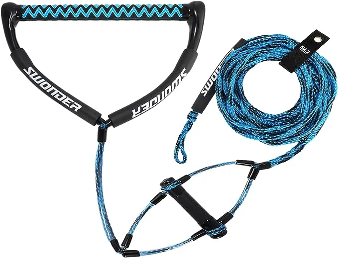 Wakeboard Rope 75Ft - Water Ski Rope with Double Handle - 4 Sections Boat Tow Ro