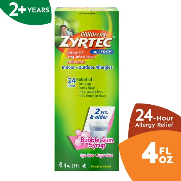 Allergy Relief Syrup Bubble Gum