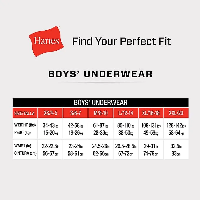 Hanes Boys Underwear, 10 Pack Tagless ComfortFlex Waistband Boxer Brief Sizes S-XXL