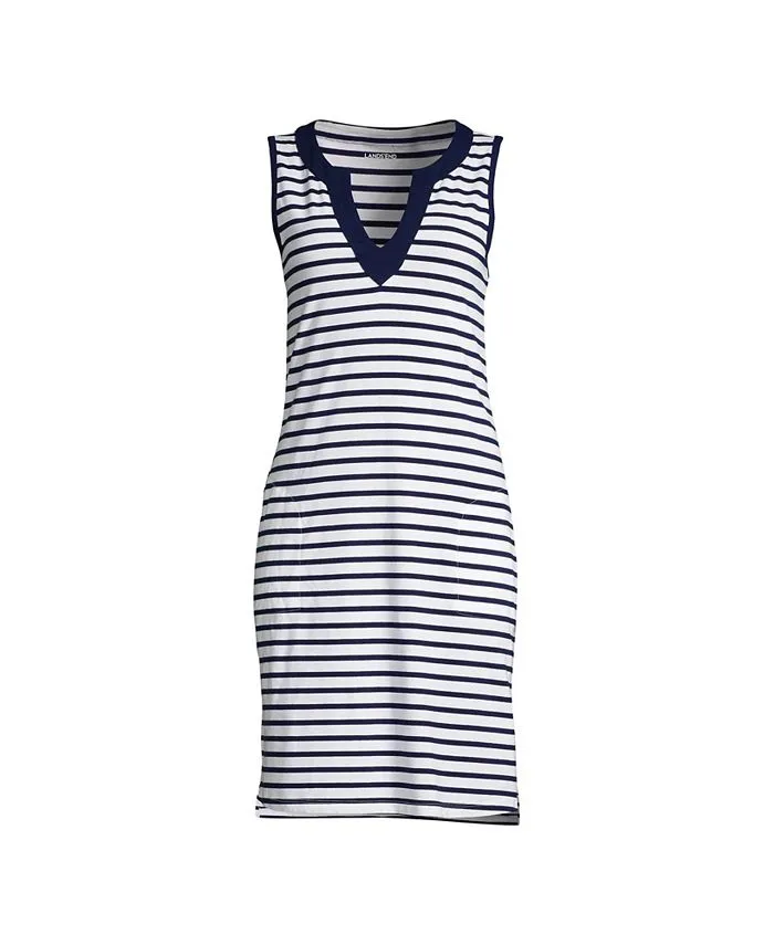 Lands' End Women's Sleeveless Swim Cover-Up Dress