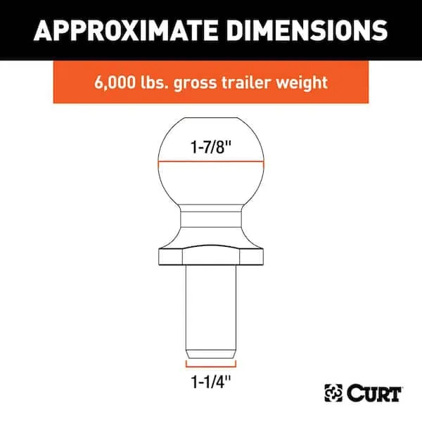 CURT 48810 Replacement 1-7/8 Pintle Ball