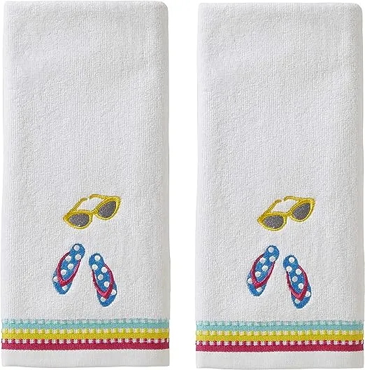 2pc Retro Camper Hand Towel Set White - SKL Home