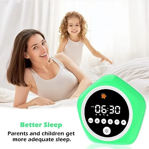 Kids Alarm Clock, Toddler Sleep Training Clock with Red Green Light, Ok to Wa...