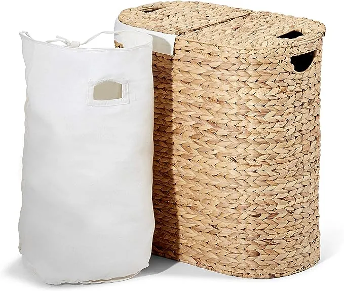 Seville Classics Handwoven Lidded Laundry Hamper