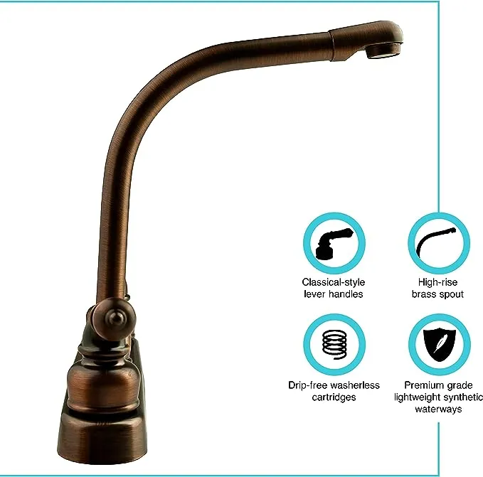 Dura Faucet DF-PK210C-ORB Bronze Classical Hi-Rise RV Kitchen Faucet