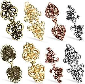 8 Pieces Vintage Sweater Clips Cardigan Collar Clips Retro Shawl Clips Cloak Dresses Shirt Alloy Decorative Scarf Collar Brooch Clips Clasps for Women Girls Birthday Anniversary Graduation Gift